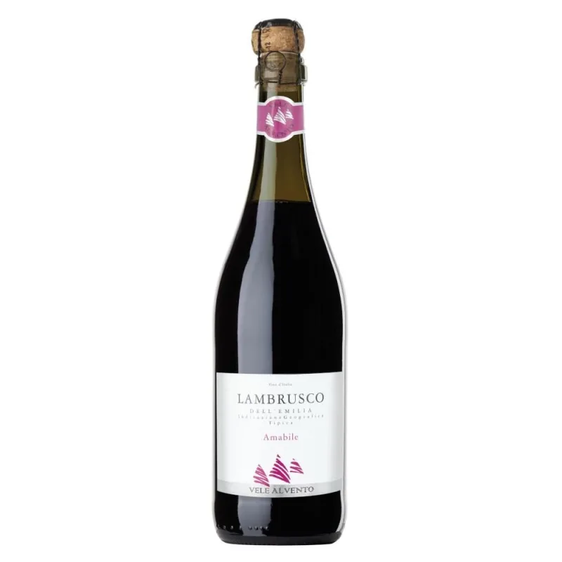 Garrafa de Vinho Tinto Italiano Frisante Vele Al Vento Lambrusco Dell'Emilia Amabile